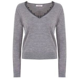 Dorothee Schumacher Promising Passions Lace Trim 100% Wool Sweater Size Small?